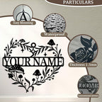 Personalized Customize Name Fantasy Mushroom Wonderland Wind Chime, Metal Iron 37 Inch Outdoor Memorial Gift for Garden Yard Patio Home Decor, Black (Style F)