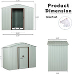 8x4 FT Outdoor Storage Shed,Metal Tool Cabinet with Foundation and Vents,Sliding Doors & Padlock,Waterproof Oversized Shelter for Shovels,Umbrellas,White
