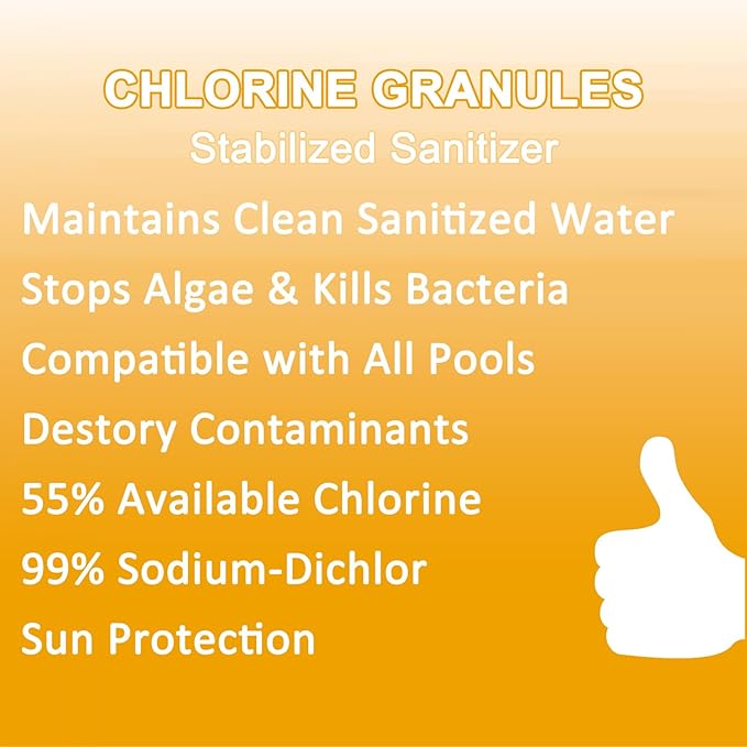 CLEARVIEW Chlorine Granules 2.2 Lbs for Swimming Pools, Pool Chlorine Shock Granular Sanitizer for Spas, Fast Dissolving Chlorinating Granules for Hot Tubs, 2.2 Pounds
