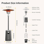 EAST OAK 50,000 BTU Patio Heater with Sand Box, Table Design, Double-Layer Stainless Steel Burner, Wheels, Triple Protection System, Outdoor Heater for Home and Residential, Lava Smoke