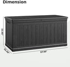 Lyromix 230 Gallon Outdoor Large Resin Storage Box, Waterproof Deck Box Lockable & UV-Resistant, Outside Cushion Storage for Patio Furniture, Garden Tools, Pool Accessories, Black