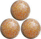 3 PCS 3.35inch Decorative Glass Orbs Mosaic Sphere Balls Bowls Vases Tray Solid Gradients Centerpieces Christmas Crack Festival Living Room Wedding Party