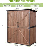 Outdoor Storage Shed Large Cabinet with Strong Metal Frame,Wooden Tool House with Adjustable Shelfs, House Garden Shed for Backyard Garden Patio Lawn