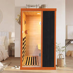 Sauna Far Infrared Sauna at Home 800W Indoor Sauna Room for 1 Person, Dry Sauna with Low EMF