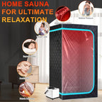 Portable Steam Saunas,Full Body Steam Sauna Box with 3L Steamer Pots for Home Spa,Sauna Tents 16 Levels 99 Minutes with Remote Control,Foldable Chair 33.8''x 33.8''x 65.74''