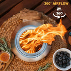 FANHAO Smokeless Fire Pit for Camping, Outdoor & Patio, Stainless Steel Tabletop Firepit with Stand, Wood Burning or Pellet Fueled Portable Bonfire with Carrying Bag | 120% More Efficient Burn