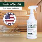 Sauna Cleaner - Natural Wood Cleaner & Deodorizer - Ready-to-Use Spray - 1 Quart (32 Fl Oz)