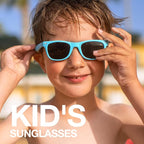 RIVBOS Kids Sunglasses Polarized UV Protection Flexible Rubber Glasses Shades with Strap for Boys Girls RBK004