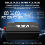 New Upgraded 24V 3000 Watts Pure Sine Wave Inverter, 24V DC to 110V/120V AC Power Inverter with 4 AC Outlets, USB Port, Type-C Port for Truck, Vehicle, Power Outage, Remote Control with LCD Screen
