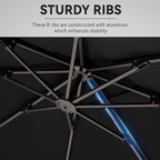 9' X 12' Cantilever Patio Umbrella with Base Included 360°Rotation Rectangular Outdoor Large Offset Umbrellas Heavy Duty Windproof for Garden Deck Pool, Black