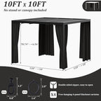 Gazebo Universal Replacement Privacy Curtain,10'×10' Gazebo Outdoor Waterproof Curtains, 4-Panels Sidewall Curtains with Double Zipper for Patio Canopy, Garden and Backyard (Curtain Only)
