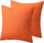Phantoscope Pack of 2 Premium Dual Usage Outdoor Pillow Inserts, Waterproof Throw Pillows No Cover Needed, Colorful Decorative Couch Sham Cushion Stuffer Patio Couch Tent, Orange 18 x 18 Inches