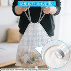 OKKEAI 3 Gallon Small Bathroom Trash Bags White Drawstring Garbage Bags – 90 Count Tear-Free, Heavy Duty Printed Liners, Leak-Proof White Trash Bag for Kitchen, Office, Multipurpose Use
