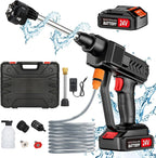 Cordless Pressure Washer, 6-in-1 Nozzle Portable Battery Powered Pressure Washer Handheld with 2 Battery Powered, 18bar Portable High Pressure Cordless Power Washer for Car/Floor/Patio Cleaning(black)
