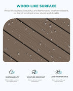 SERWALL HDPE Patio Coffee Table, Rectangle Outdoor Coffee Table, All Weather Patio Table for Deck, Pool, Balcony, Indoor or Outdoor Use, Coffee