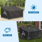 SIRUITON 3-Seat 90" W x 42" D x 32" H Garden Patio Sofa/Loveseat/Bench Cover, Heavy Duty 420D Oxford Waterproof Outdoor Sofa Cover, Lawn Patio Furniture Covers
