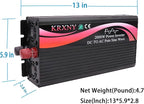 Power Inverter Converter 2000W 24V DC to 110V 120V AC 60HZ Pure Sine Wave with LED Display for Car RV Home Solar