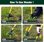 Weed Puller Tool, 50IN Long Handle 3 Claws Stand Up Weeder, Extra Thickened Stainless Steel Shaft Garden Weeding Tool,Remove the Roots of Thistles, Crabgrass, Dandelions, and Blackberries, etc.