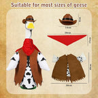 Porch Goose Outfits for 23" Plastic Porch Goose Cowboy Outfit Goose Clothes for Cement Goose for Indoor Outdoor Garden Yard Lawn Patio Art Decor(NZZ)
