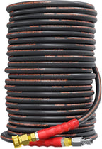 Pressure Washer Hose 125FT, 4800PSI High Tensile Wire Braid Kink Resistant Power Washer Extension Hose, 3/8" Flexible Replacement Hose with 3/8 Quick Connect