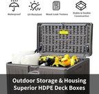 33 Gallon Deck Box Outdoor Watherproof Storage Cabinet for Outdoor Indoor Use,Lockable Storage Box for Package Delivery,Patio Furniture,Pool and Garden Accessories,Dark Brown