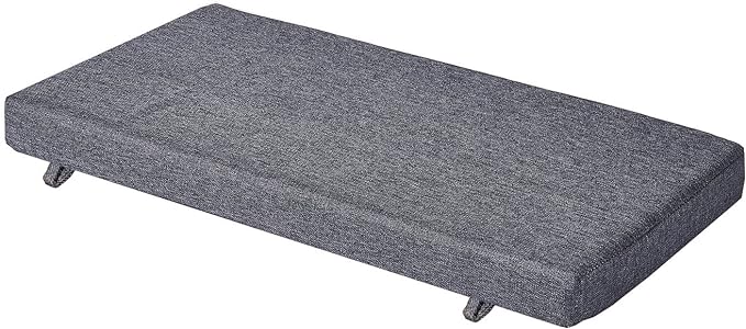 36 x 12 Inch Piano Bench Cushions for Indoor Furniture with Ties Non Slip Kitchen Dining Room Bench seat Cushion for Shoe Storage Ottoman Window Settee Pad, Gray