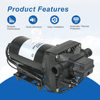 5.0 GPM 115V AC 55 PSI Revolution Water Pump with Pressure Switch Compatible with Camper, RV, Shower, Sprayer