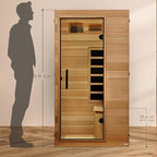 DYNAMIC SAUNAS Elite 1 Person Compact Ultra Low EMF FAR Infrared Sauna with Red Light Therapy & Bluetooth Speakers - Personal Indoor for Home & Gym