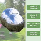 Lily's Home Gazing Globe Mirror Ball in Silver Stainless Steel - 10 Inch