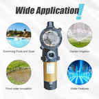 Pool Pump, PureBy 2.0HP 230v Energy Saving Two Speed In/Above Ground Pool Pump, 6840GPH Self-priming Swimming Pool Water Circulation Pumps with 1.25" & 1.5“ NPT Unions (2.0HP Two Speed 230V)