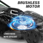 SOYUS Electric Lawn Mower Cordless, 13 Inch 20V Lawn Mowers with Brushless Motor, 2-in-1 Lawn Mower, 5-Position Height Adjustment, 4.0Ah Battery & Charger Included
