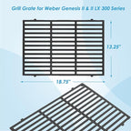 66095 18.75" Grill Grates for Weber GS4 Genesis II 300 and Genesis II LX 300 Series, for Weber Genesis 2 Grill Parts Genesis ii E-310 ii E-315 Grill Grates Replacement Parts for Weber 66802