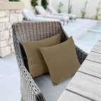 idee-home Outdoor Pillows with Inserts Included, Patio Outside Square Pillows Waterproof Set of 2, 18 x 18 inch