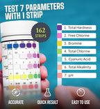 162 Pcs 7-Way Hot Tub Pool Test Strips - Accurate Readings in 15 Seconds