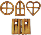 6Pcs Wooden Fairy Garden Door, Blank Door House and Windows Ornaments Tree Statues for Trunk Yard Decoration Sculptures Miniature Buildings Structures