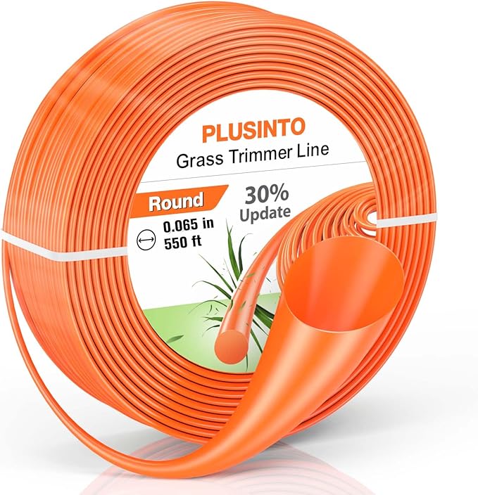 String Trimmer Line .065", 550 Feet Weed Eater String, Round Trimmer Line for Universal Replacement, Orange Premium Nylon String Trimmer Line For Light Grass&Weeds
