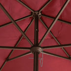 EliteShade USA 10-Year-Non-Fading 6.5x10Ft Rectangular Market Umbrella Patio Umbrella Outdoor Table Umbrella with Ventilation, Burgundy
