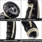 RESTMO Hose Nozzle with Easy Self-Lock Trigger, Heavy Duty Metal Water Hose Sprayer with 9 Spray Patterns and On/Off Valve, Ideal for Outdoor Lawn & Garden Watering, Car & Pet Washing