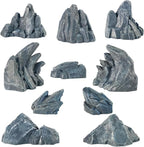 Warmtree 10 Pcs Simulation Rockery Diorama Rocks Stone for Diorama Supplies Miniature Terrain Fairy Garden Zen Garden Accessories Terrarium Decor Tank Aquarium Decoration (Grey)