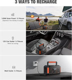 GRECELL 500W Portable Power Station with 100W Solar Panel 20V, Solar Generator 500W AC Outlet, Portable Solar Panel MC-4 High-Efficiency Battery Charger for Home Use Camping Outdoor Trip RV