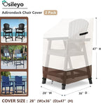 Stackable Patio Chair Covers Waterproof Patio Furniture Covers, 28 W x 36 D x 47 H InchesFits for 4-6 Stackable Dining Chairs 2 Pack (Beige & Brown)