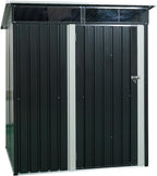 5X3 FT Outdoor Storage Shed, Waterproof Metal Garden Sheds with Lockable Door, Steel Tool Storage Buildings Shed & Outdoor Storage House for Garden, Backyard, Patio, Lawn, Trash Cans(Black)