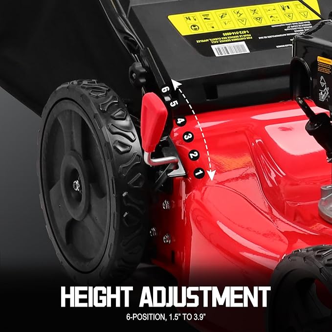 PowerSmart Self Propelled Gas Lawn Mower 22-Inch with 150cc Briggs and Stratton EX625 Engine, RWD Single-Speed 2-in-1 Mulch and Bagger, High Wheel B8622S