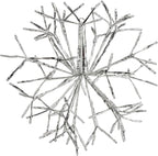 Alpine Corporation 16"H Indoor Holiday 3D Snowflake Hanging Ornament with LED Lights, White , Christmas Decoration