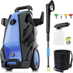 5000PSI 4.0GPM Heavy Duty Power Cleaner with 33 FT Extension Hose, 4 Quick Connect Nozzles and Foam Cannon for Cars/Fences/Driveways/Patios/Home Cleaning, Blue