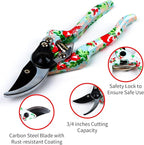 JUMPHIGH Floral Garden Tools Set, 11 PCS Heavy Duty Gardening Tools Includes Hand Trowel Rake Weeder Pruner Sprayer, Gardening Gifts for Women, Garden Kit with Storage Tote Bag and Garden Gloves