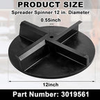12" Diameter Truck Salt Spreader Part, Spreader Spinner Disk Compatible with Tgs03 and Tgs07 Spreaders Replacement