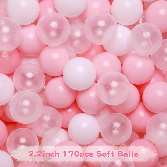 GOGOSO Ball Pit Balls Crush Proof Non-Toxic Plastic Balls Babies Kids Toy Bulk Pack 170pcs 2.2inchs