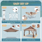 COBIZI 12x12 Pop Up Gazebo On Clearance Canopy Tent Easy Up Outdoor Gazebo Waterproof Upgrade with Mosquito Nettings and Carry Bag for Patio Garden Lawn