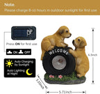 Solar Garden Statue LED Outdoor Garden Decor Funny Animal Sculpture for Yard Patio Lawn Weatherproof Resin Birthday Art Gift（Dog）